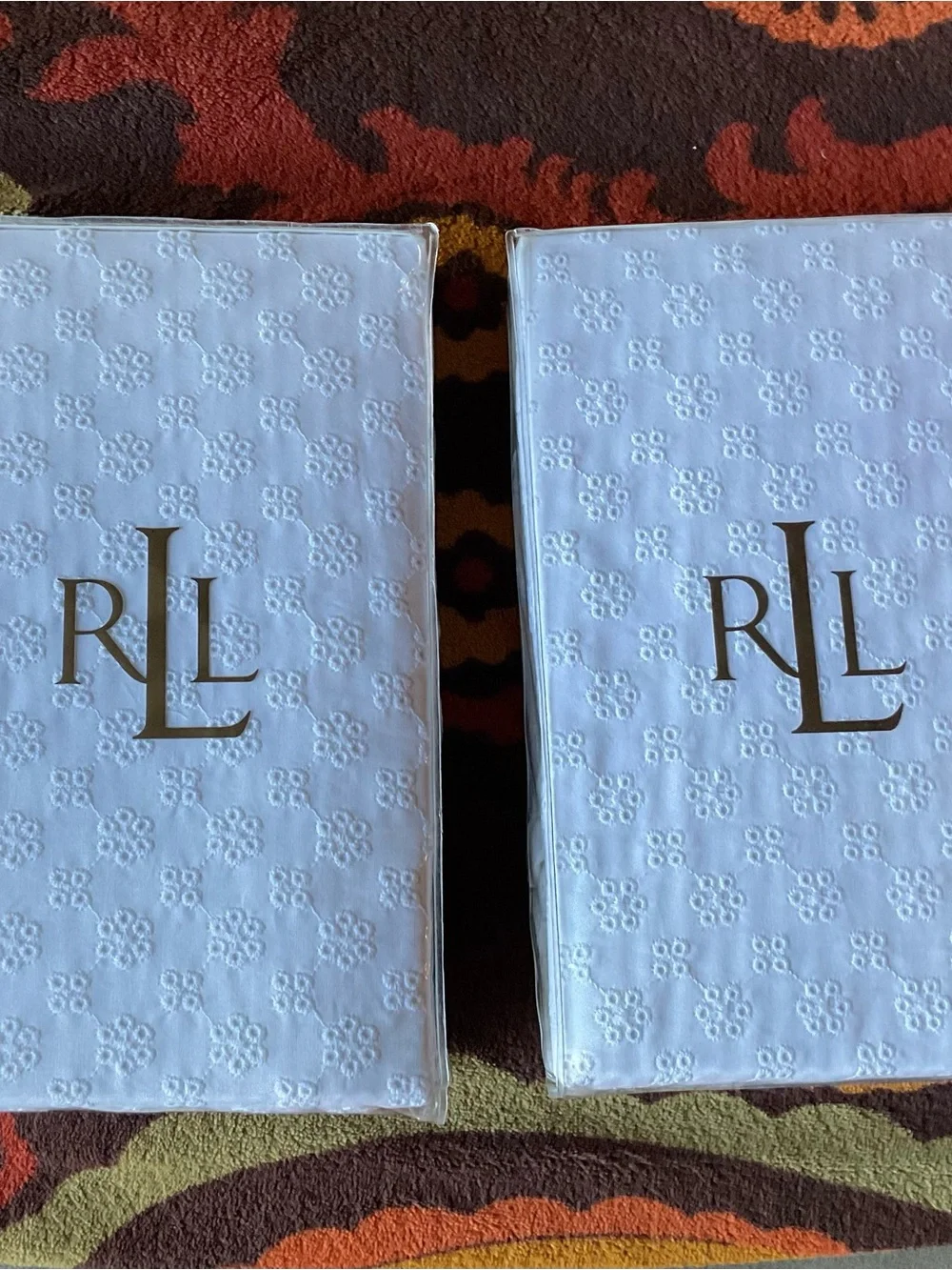 New, Lauren Ralph Lauren Cottage Hill Eyelet White Standard Pillow Shams 2 PCS
